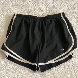 Nike Women's Black and White Athletic Shorts
